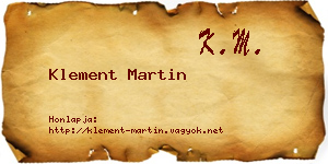 Klement Martin névjegykártya